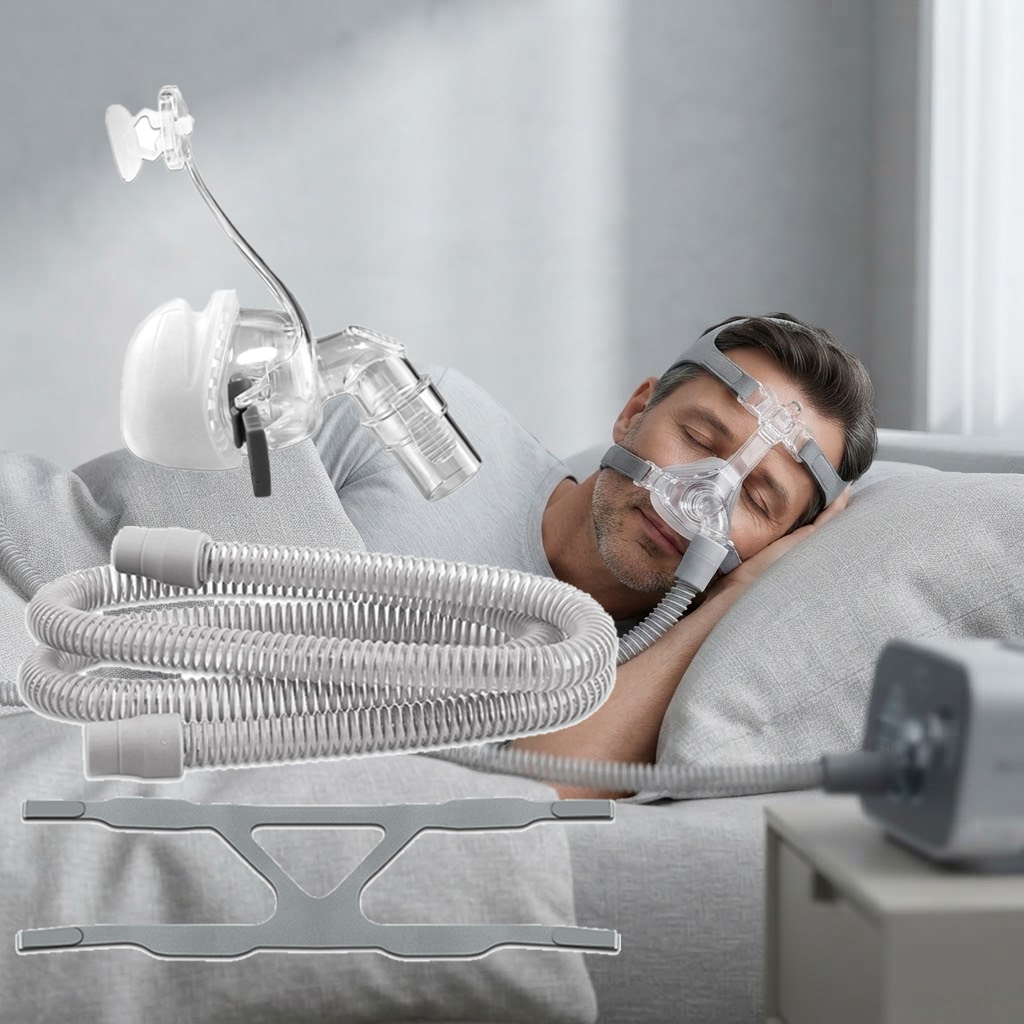 Cpap Mask Headgear Strap Clips - Anti-Snoring Nasal CPAP Replacement Mask with