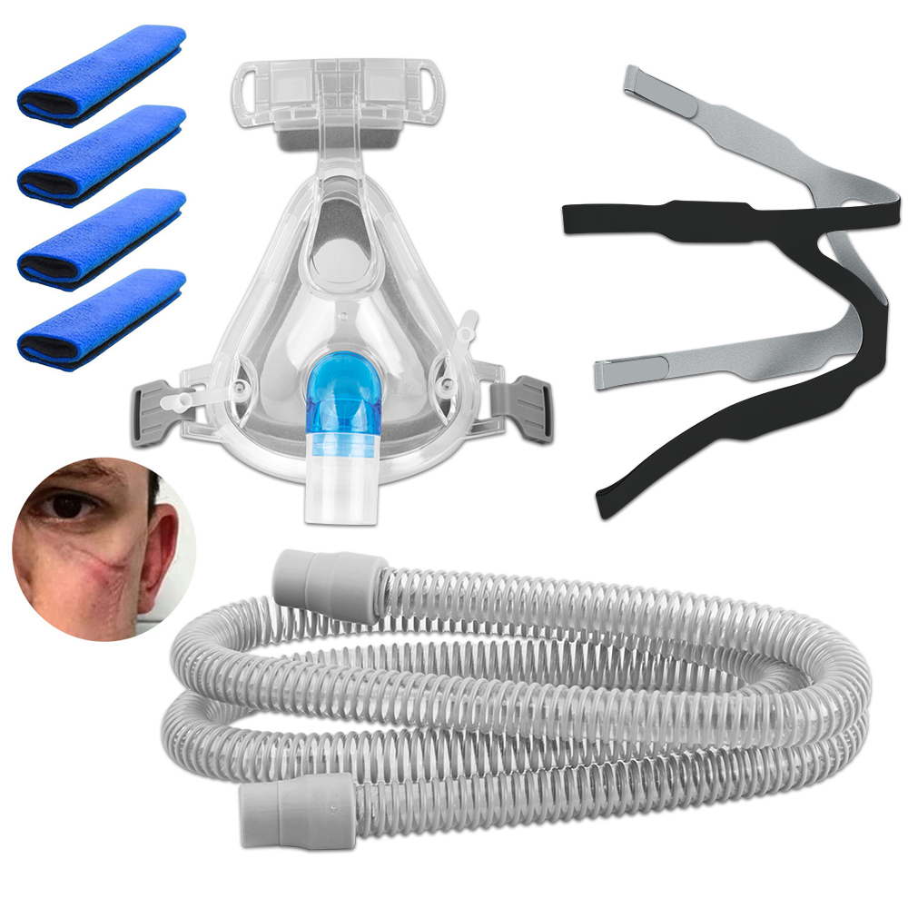 CPAP Full Face Mask with 4pc S - Cpap Mask Headgear Strap Clips ulasan dan harga