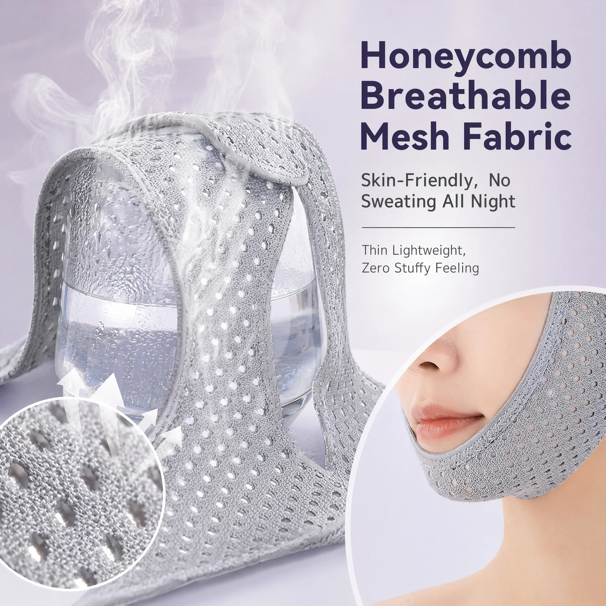 Breathable Honeycomb Mesh Anti - Anti Snore Chin Strap Adjustable ulasan dan harga