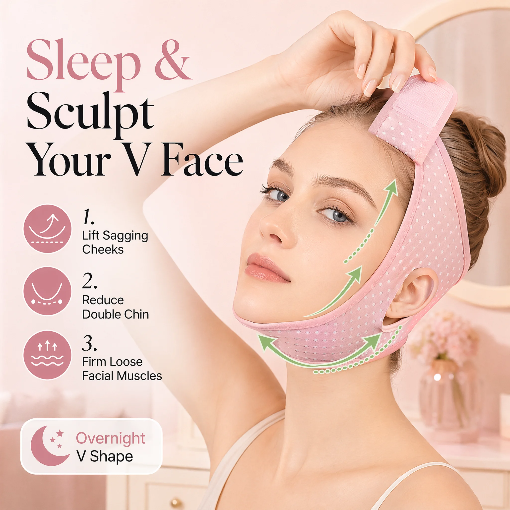 Breathable Honeycomb Mesh Anti - Anti Snore Chin Strap Adjustable ulasan dan harga